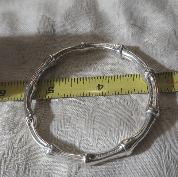 Tiffany & Co Sterling Silver Bamboo Bangle Bracelet - Picture 11 of 15